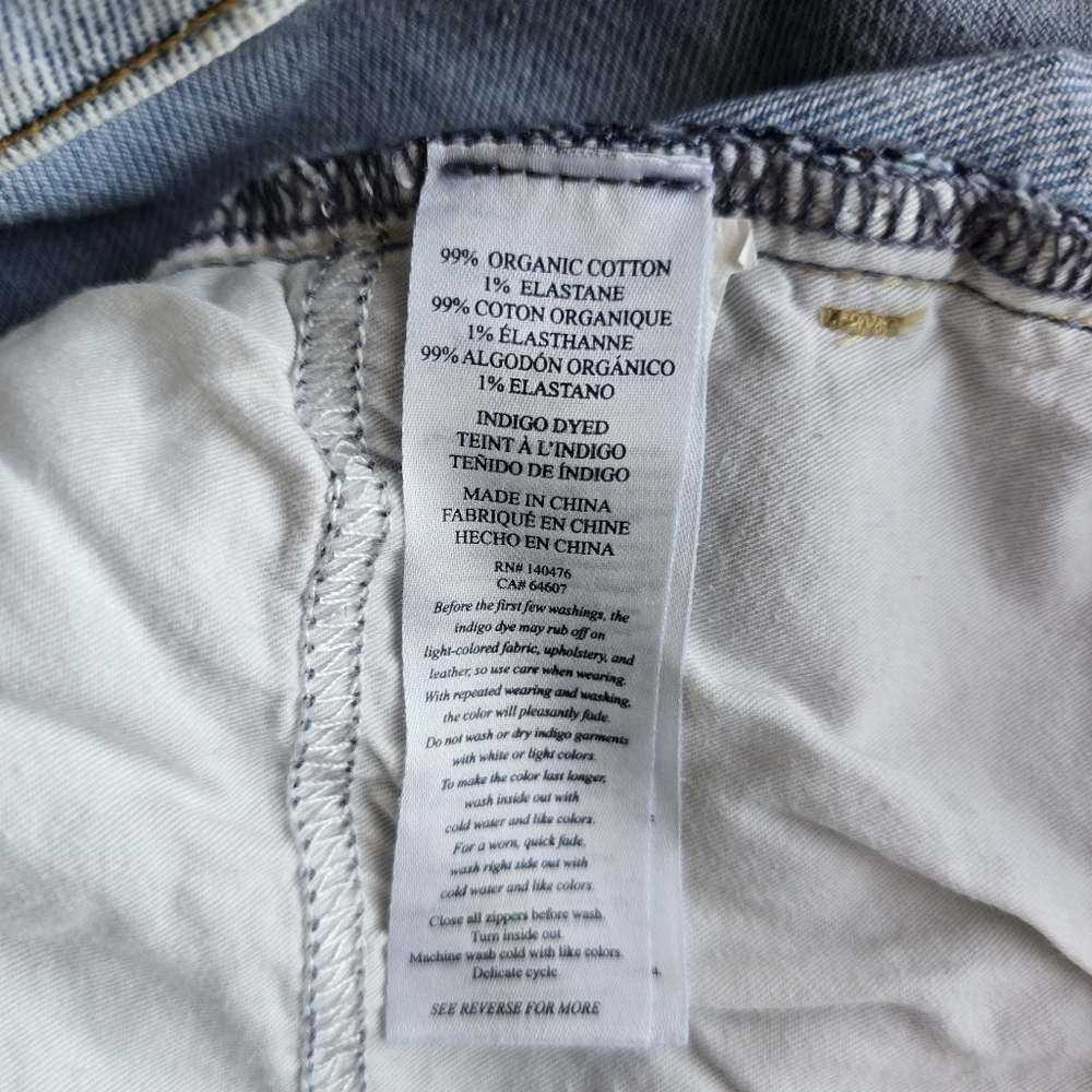 Faherty Organic Cotton Slim Straight Denim Jeans Light Wash, Size 26 - Picture 11 of 14